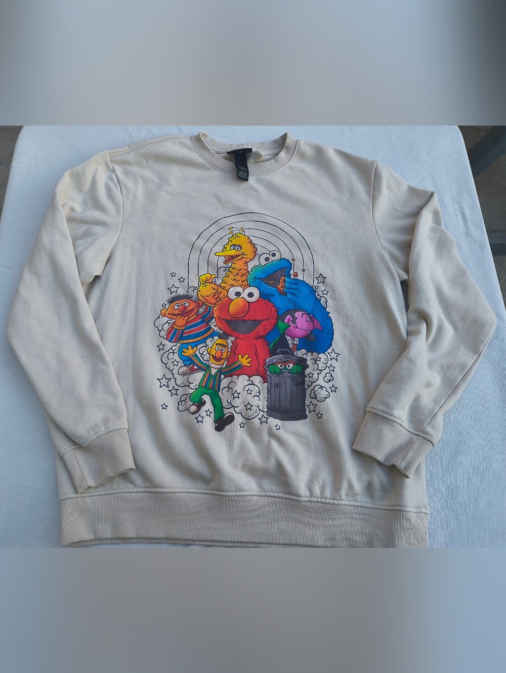 H&M X Sesame Street Collaboration Beige Sweatshirt